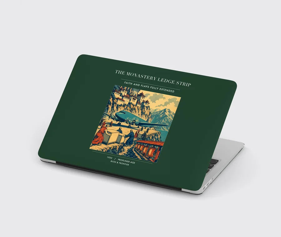VINTAGE G4341 - The Monastery Ledge Strip - Designed MacBook Cases design on darkgreen