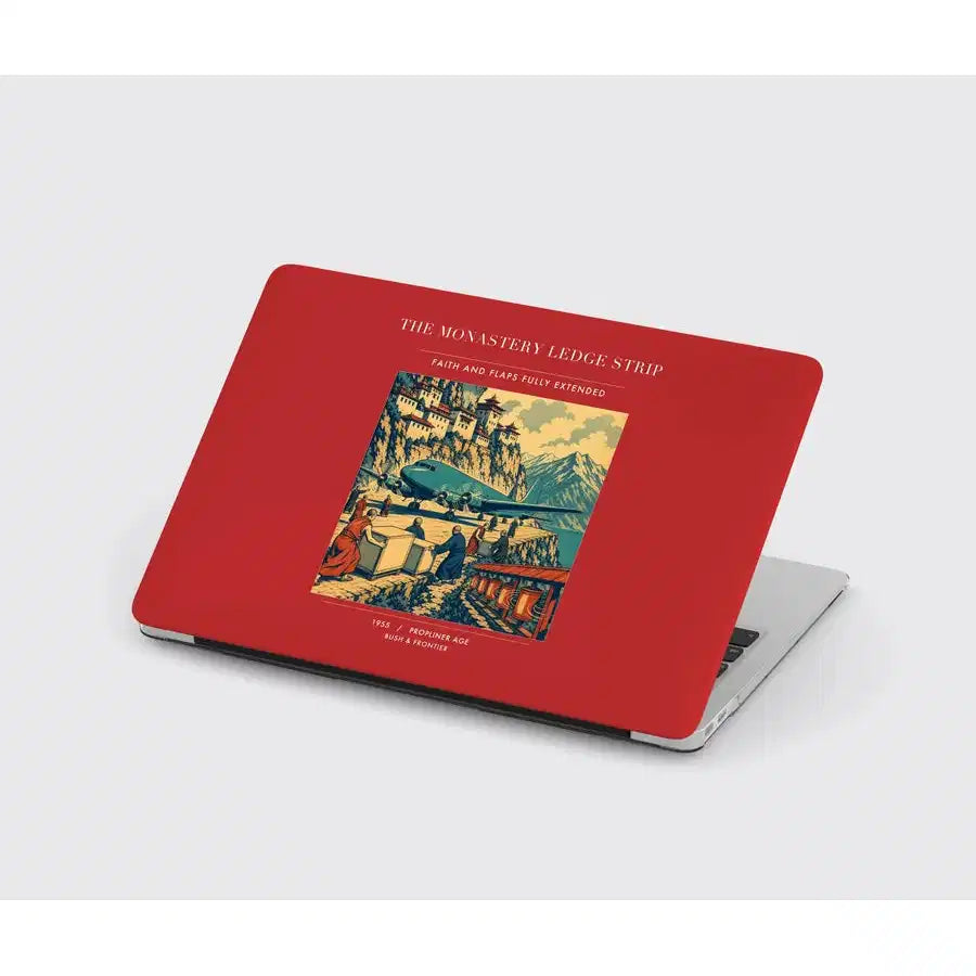 VINTAGE G4341 - The Monastery Ledge Strip - Designed MacBook Cases design on red