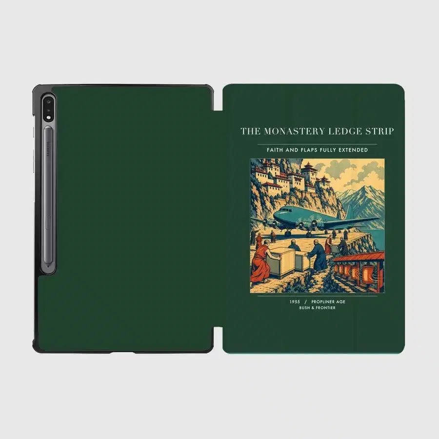VINTAGE G4341 - The Monastery Ledge Strip - Designed iPad & Samsung Tablet Cases design on darkgreen samsung