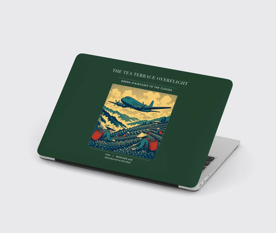 VINTAGE G4342 - The Tea Terrace Overflight - Designed MacBook Cases design on darkgreen