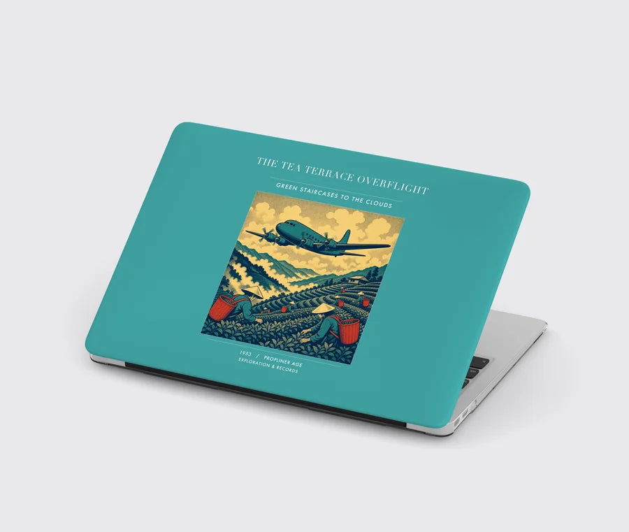 VINTAGE G4342 - The Tea Terrace Overflight - Designed MacBook Cases design on turquoise