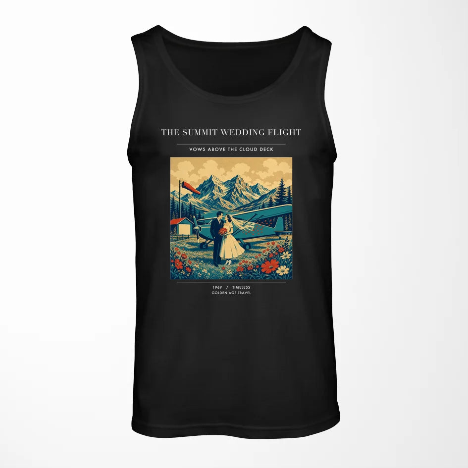 VINTAGE G4345 - The Summit Wedding Flight - Designed Tank Tops design on black