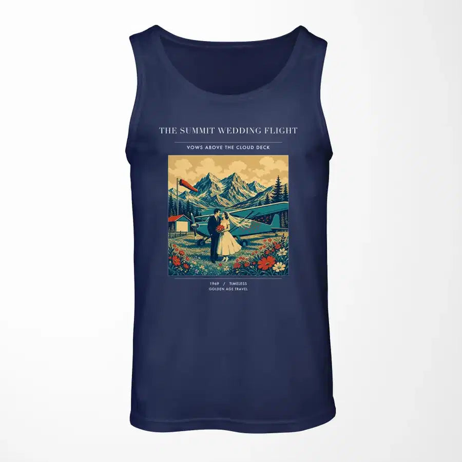 VINTAGE G4345 - The Summit Wedding Flight - Designed Tank Tops design on darkblue