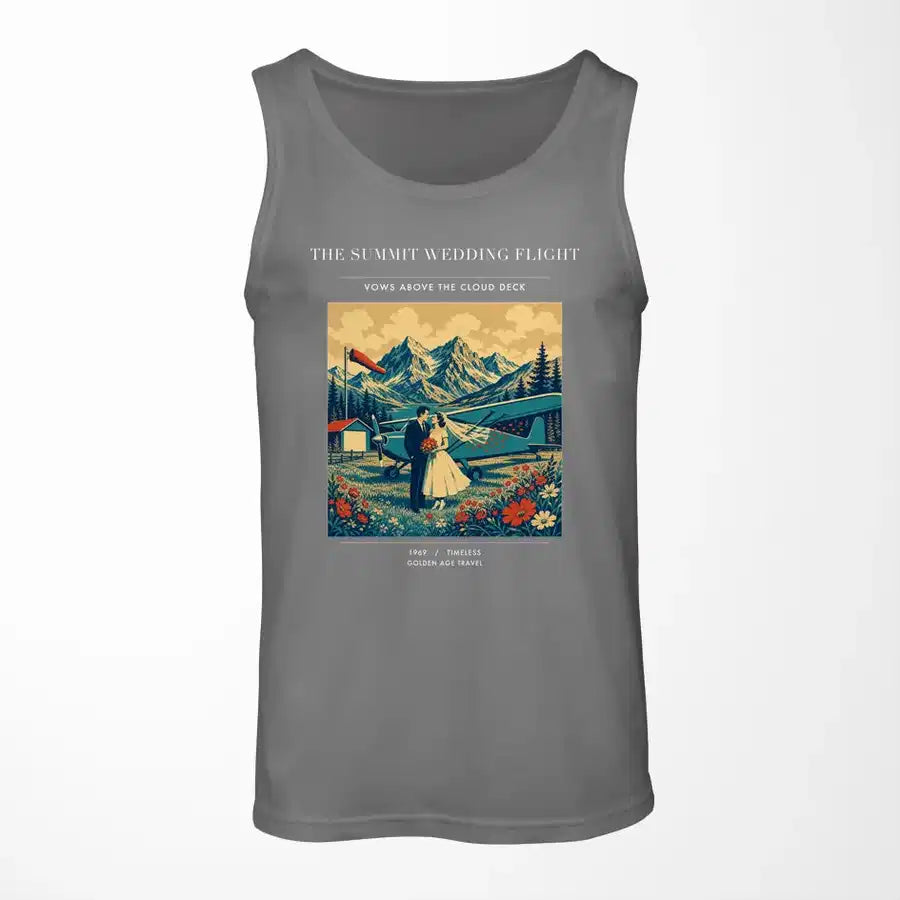 VINTAGE G4345 - The Summit Wedding Flight - Designed Tank Tops design on gray