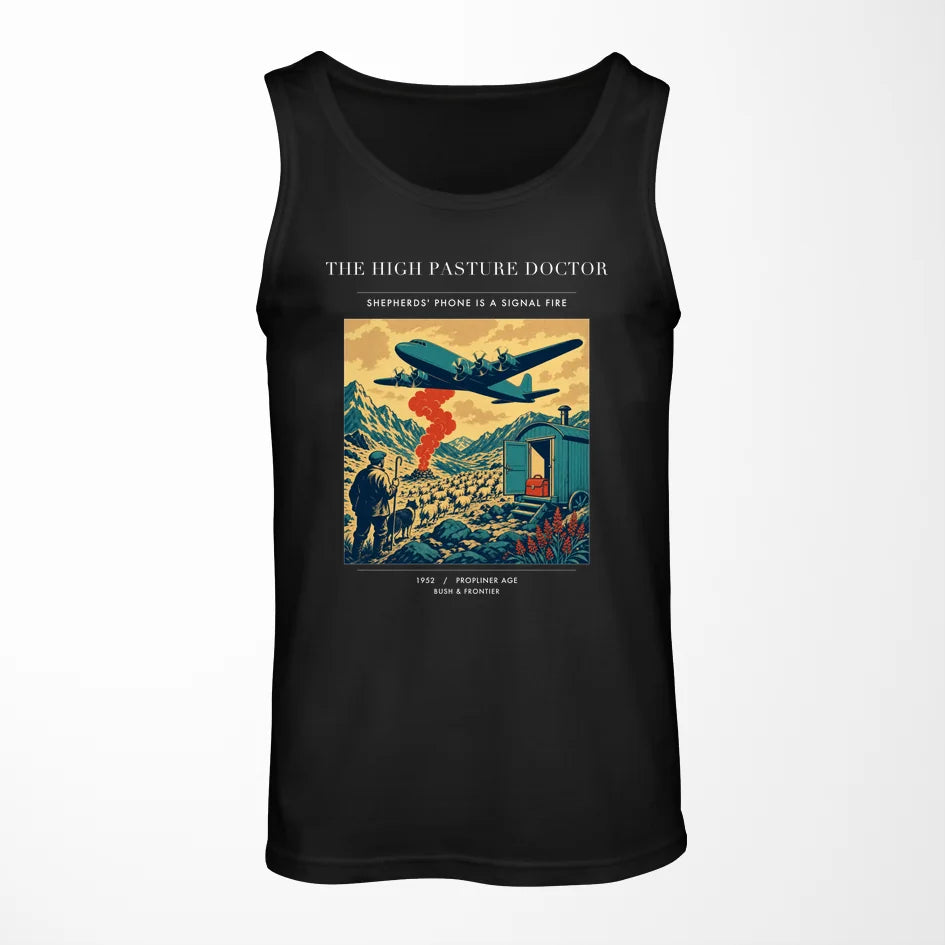 VINTAGE G4348 - The High Pasture Doctor - Designed Tank Tops design on black