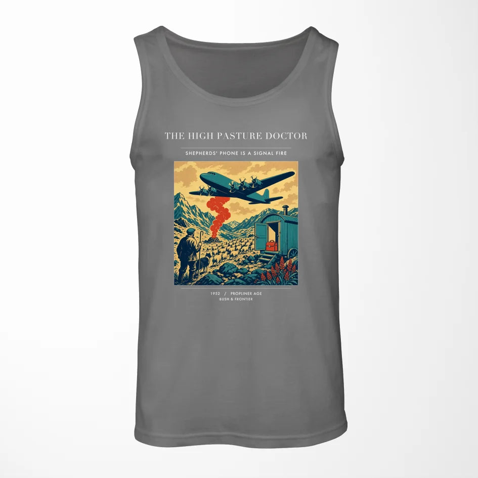 VINTAGE G4348 - The High Pasture Doctor - Designed Tank Tops design on gray