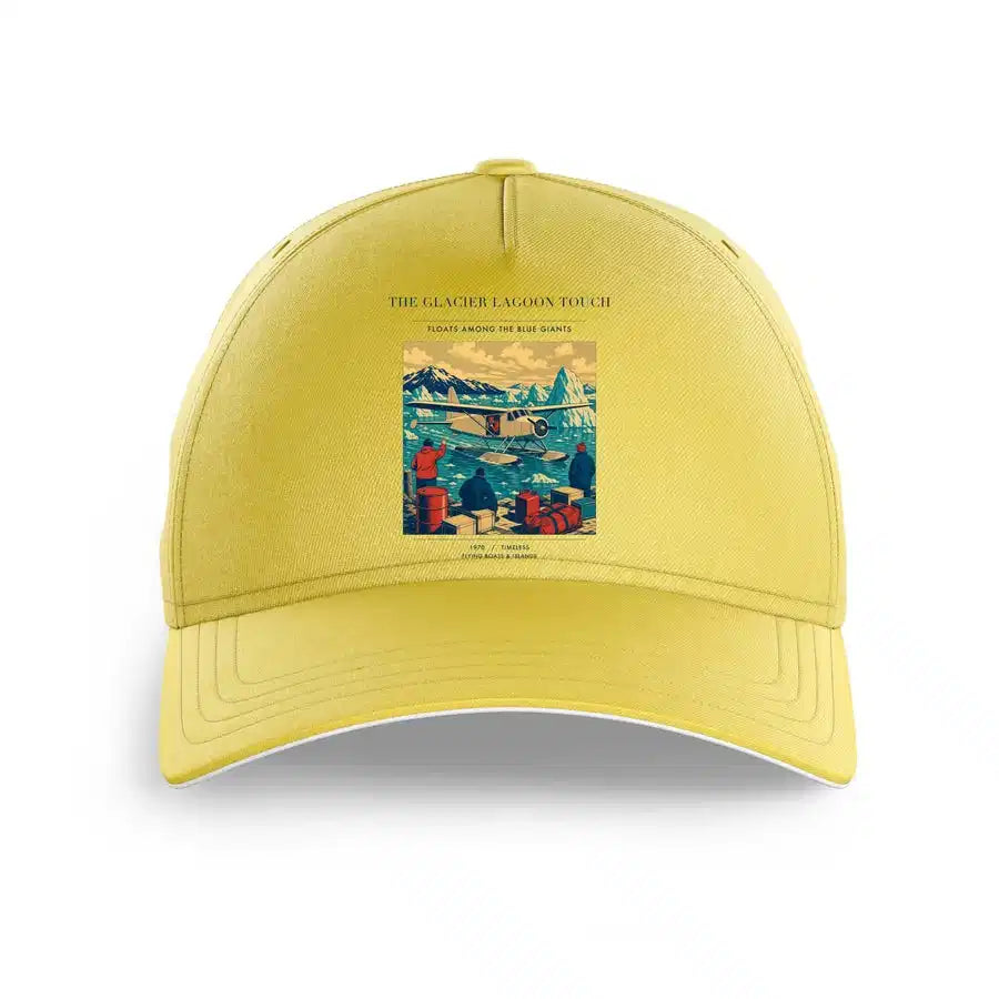 VINTAGE G4349 - The Glacier Lagoon Touch - Printed Hat design on yellow
