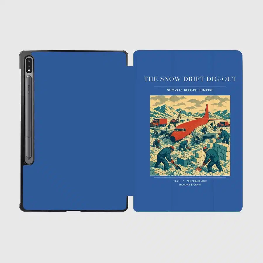 VINTAGE G4355 - The Snow Drift Dig-Out - Designed iPad & Samsung Tablet Cases design on blue samsung