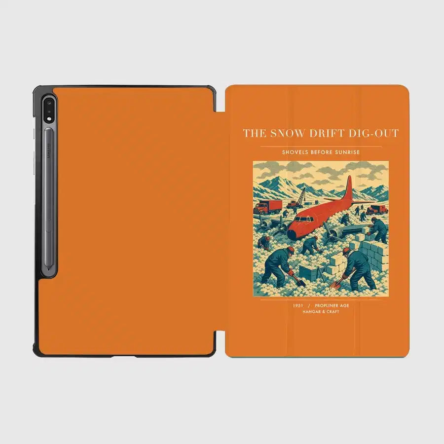 VINTAGE G4355 - The Snow Drift Dig-Out - Designed iPad & Samsung Tablet Cases design on orange samsung