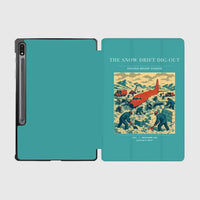Thumbnail for VINTAGE G4355 - The Snow Drift Dig-Out - Designed iPad & Samsung Tablet Cases design on turquoise samsung