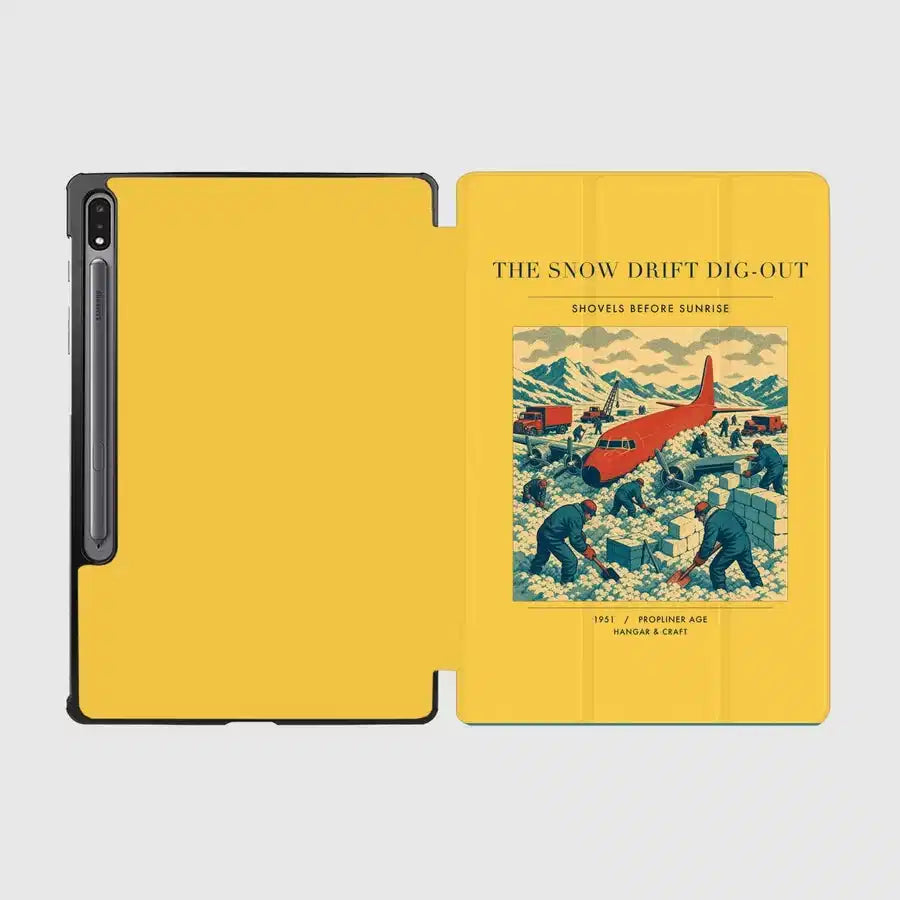 VINTAGE G4355 - The Snow Drift Dig-Out - Designed iPad & Samsung Tablet Cases design on yellow samsung