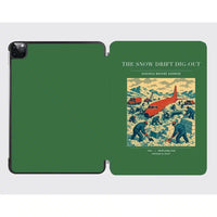 Thumbnail for VINTAGE G4355 - The Snow Drift Dig-Out - Designed iPad & Samsung Tablet Cases design on green ipad