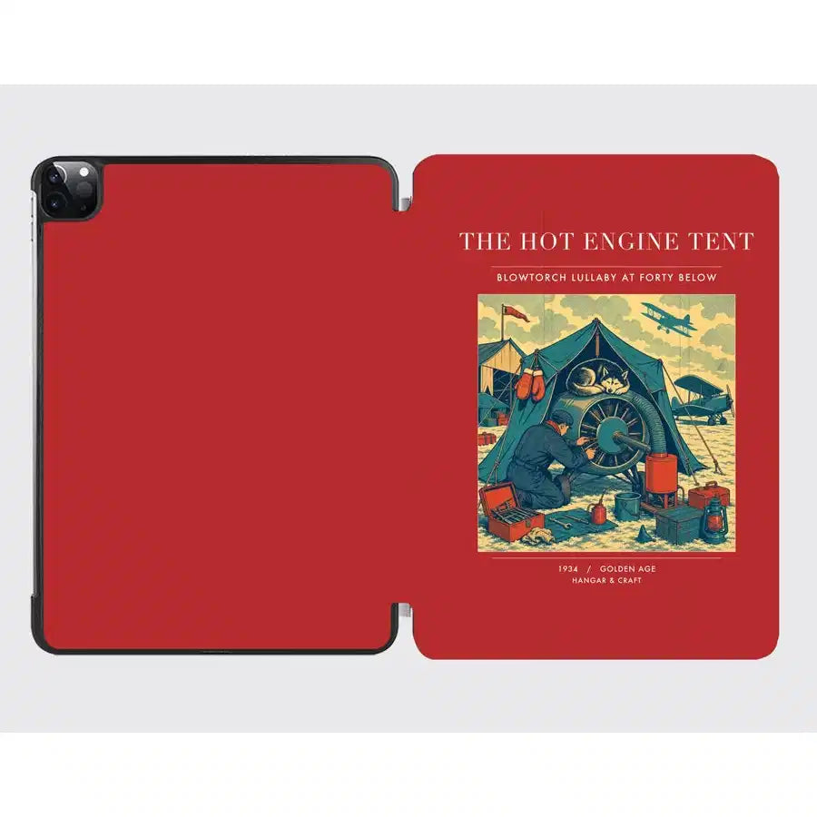 VINTAGE G4356 - The Hot Engine Tent - Designed iPad & Samsung Tablet Cases design on red ipad