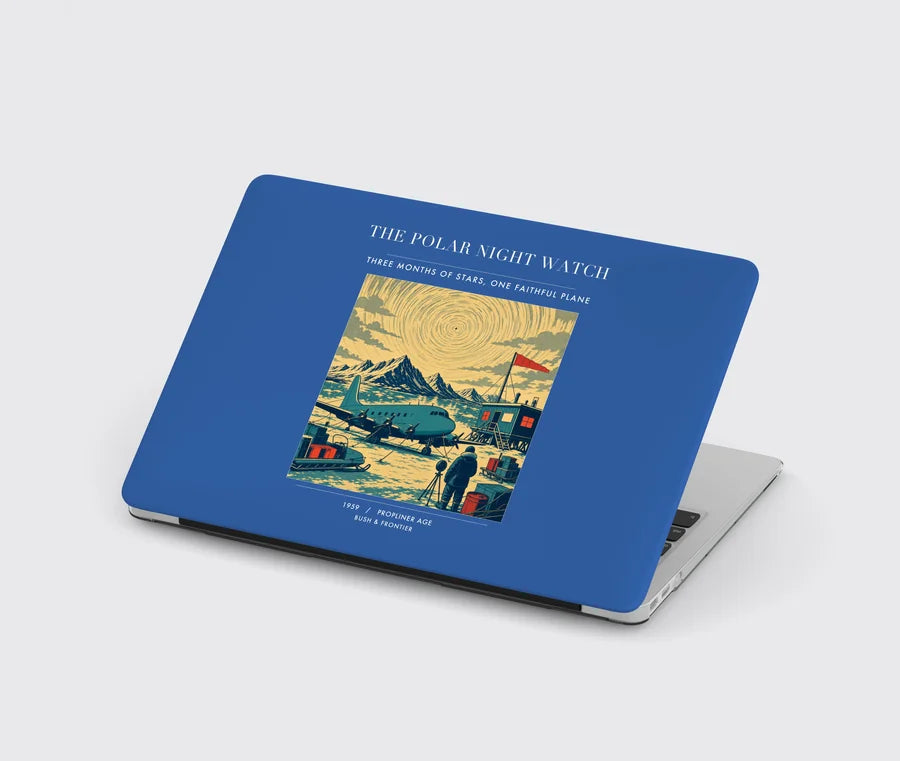 VINTAGE G4357 - The Polar Night Watch - Designed MacBook Cases design on blue