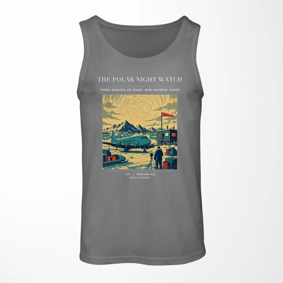 VINTAGE G4357 - The Polar Night Watch - Designed Tank Tops design on gray