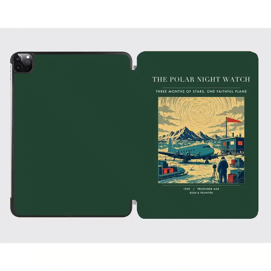 VINTAGE G4357 - The Polar Night Watch - Designed iPad & Samsung Tablet Cases design on darkgreen ipad