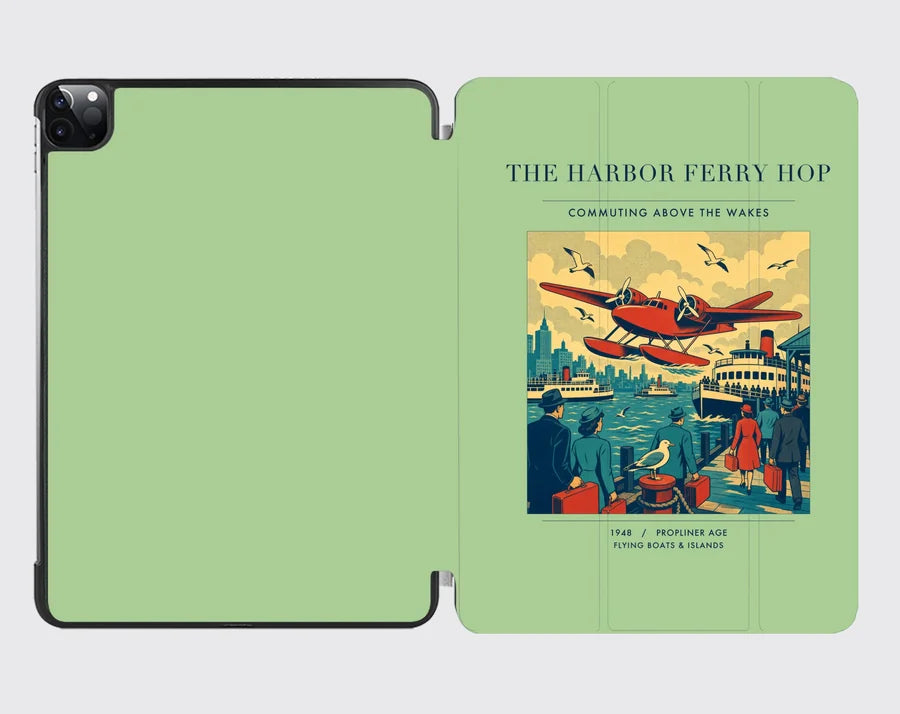 VINTAGE G4361 - The Harbor Ferry Hop - Designed iPad & Samsung Tablet Cases design on lightgreen ipad