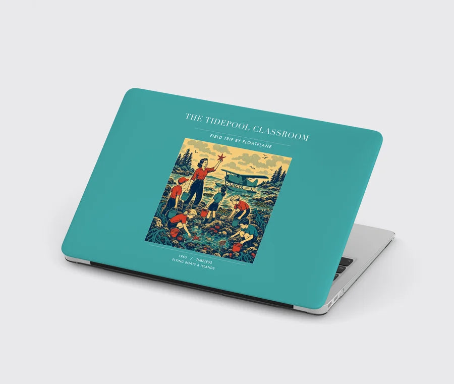 VINTAGE G4366 - The Tidepool Classroom - Designed MacBook Cases design on turquoise