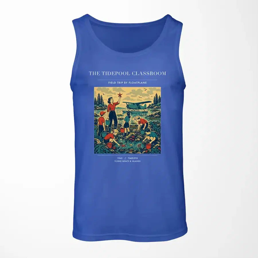 VINTAGE G4366 - The Tidepool Classroom - Designed Tank Tops design on blue