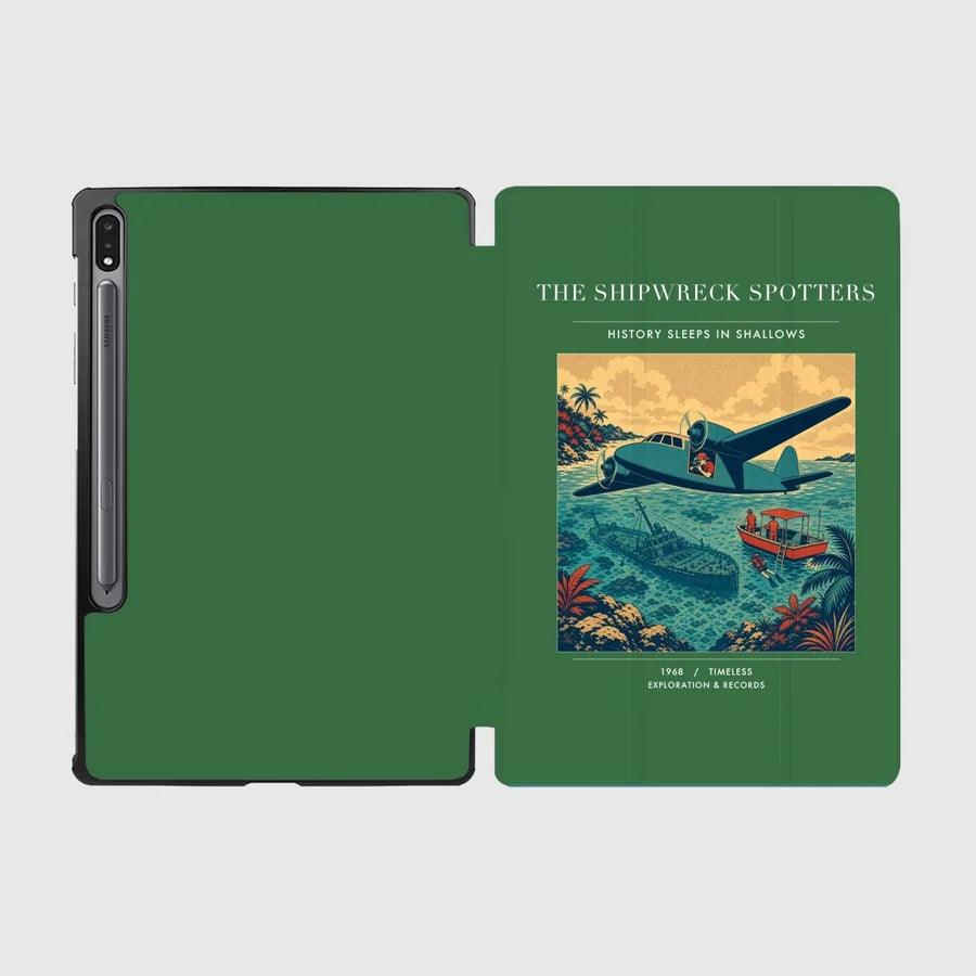 VINTAGE G4369 - The Shipwreck Spotters - Designed iPad & Samsung Tablet Cases design on green samsung