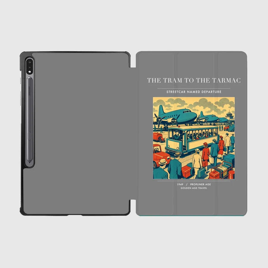 VINTAGE G4372 - The Tram To The Tarmac - Designed iPad & Samsung Tablet Cases design on gray samsung