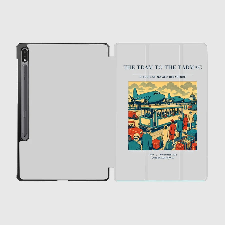 VINTAGE G4372 - The Tram To The Tarmac - Designed iPad & Samsung Tablet Cases design on lightgray samsung
