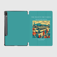 Thumbnail for VINTAGE G4372 - The Tram To The Tarmac - Designed iPad & Samsung Tablet Cases design on turquoise samsung