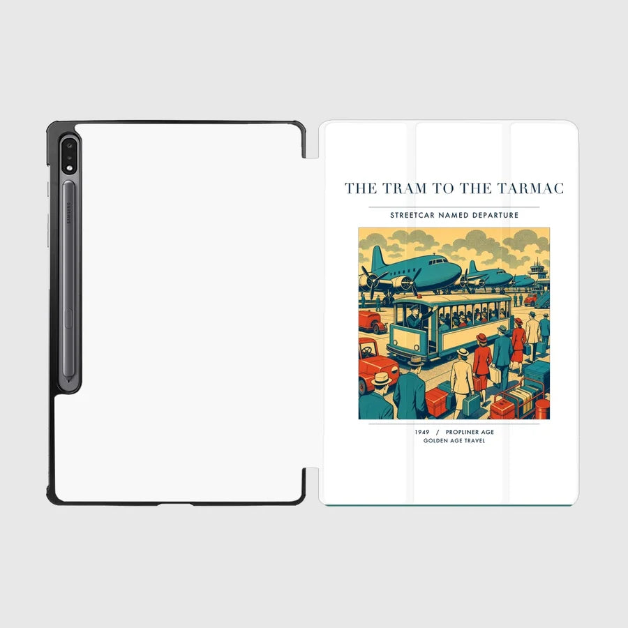VINTAGE G4372 - The Tram To The Tarmac - Designed iPad & Samsung Tablet Cases design on white samsung