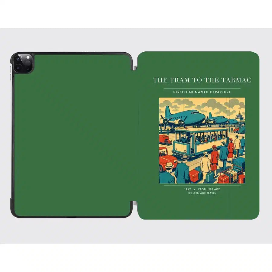 VINTAGE G4372 - The Tram To The Tarmac - Designed iPad & Samsung Tablet Cases design on green ipad
