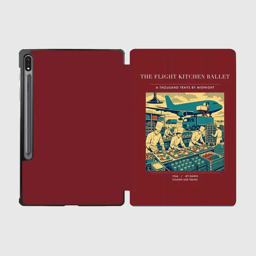 VINTAGE G4374 - The Flight Kitchen Ballet - Designed iPad & Samsung Tablet Cases design on darkred samsung