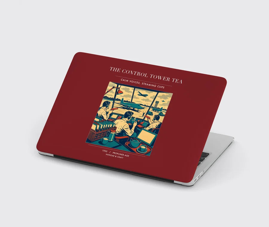 VINTAGE G4375 - The Control Tower Tea - Designed MacBook Cases design on darkred