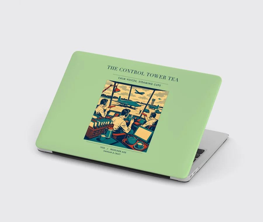 VINTAGE G4375 - The Control Tower Tea - Designed MacBook Cases design on lightgreen