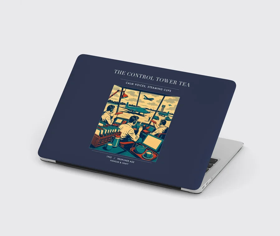 VINTAGE G4375 - The Control Tower Tea - Designed MacBook Cases design on navyblue