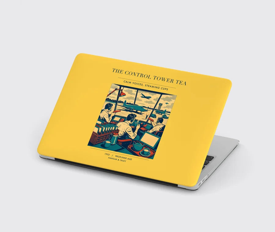 VINTAGE G4375 - The Control Tower Tea - Designed MacBook Cases design on yellow