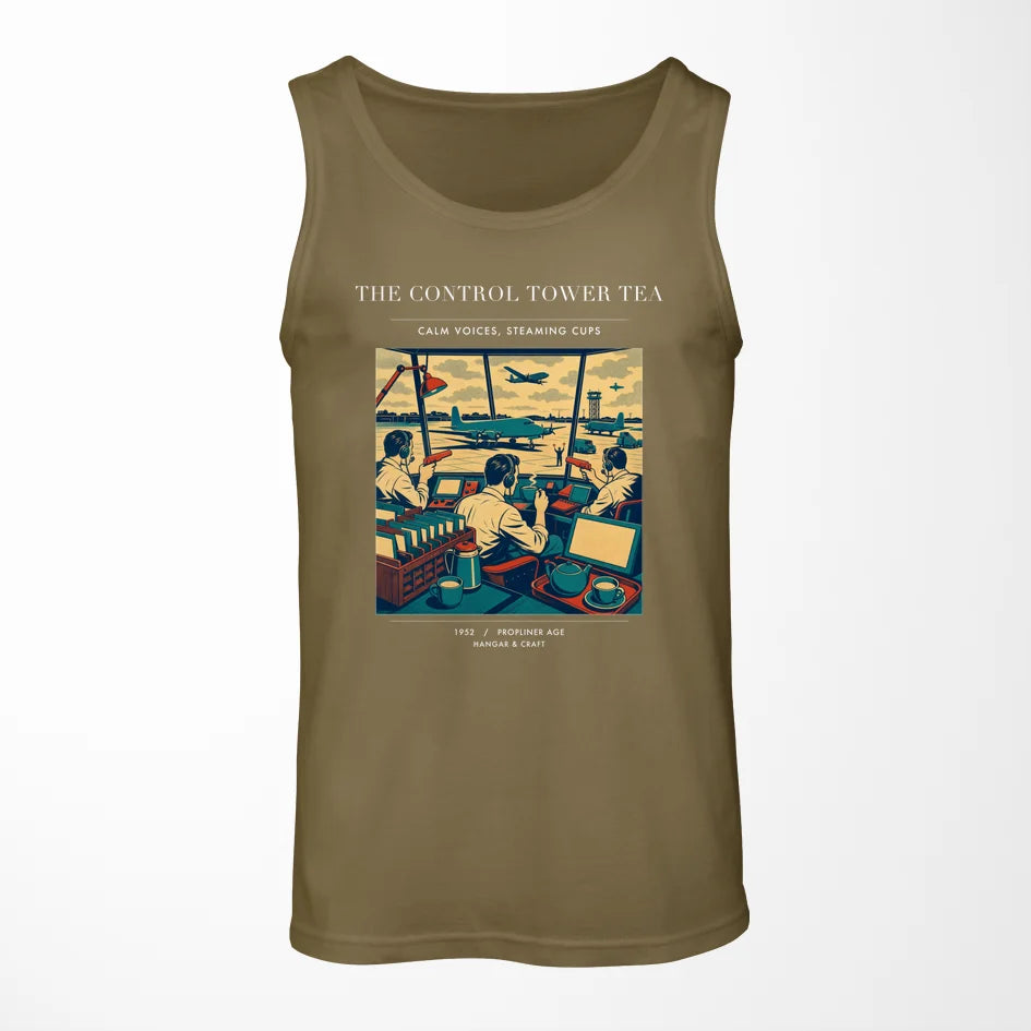 VINTAGE G4375 - The Control Tower Tea - Designed Tank Tops design on greenarmy