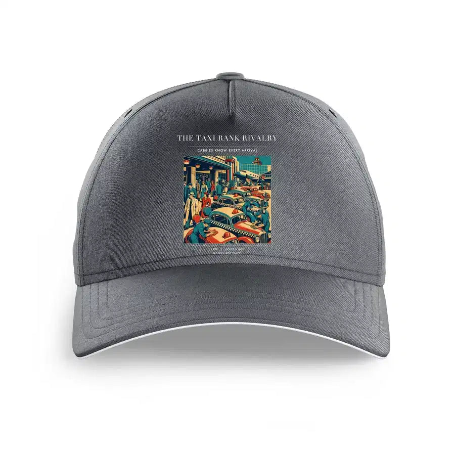 VINTAGE G4376 - The Taxi Rank Rivalry - Printed Hat design on gray