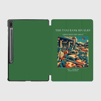 Thumbnail for VINTAGE G4376 - The Taxi Rank Rivalry - Designed iPad & Samsung Tablet Cases design on green samsung