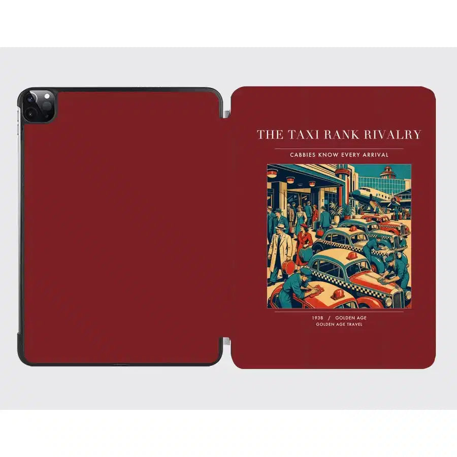 VINTAGE G4376 - The Taxi Rank Rivalry - Designed iPad & Samsung Tablet Cases design on darkred ipad