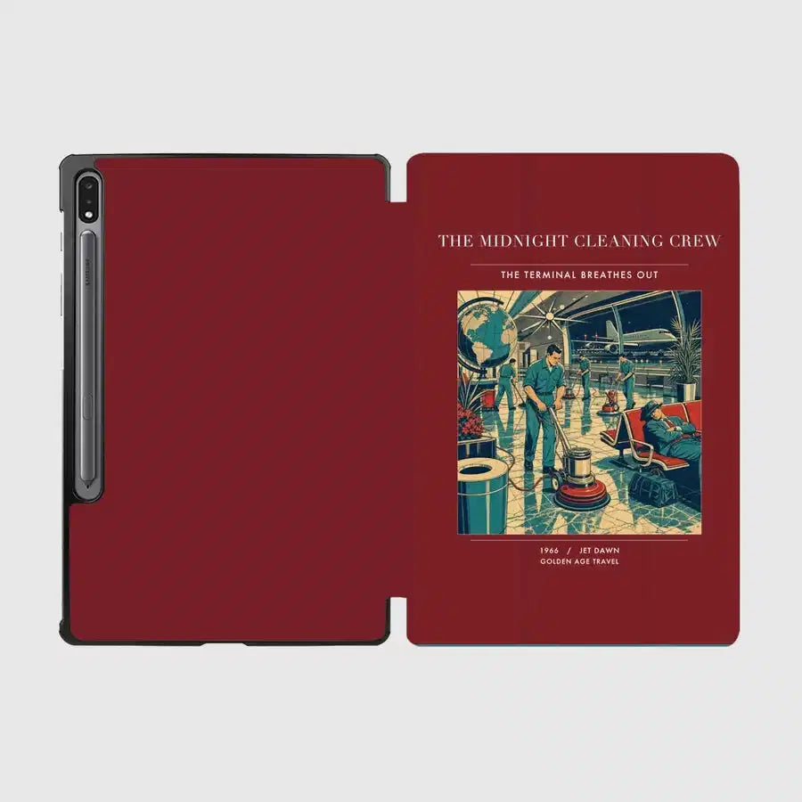 VINTAGE G4378 - The Midnight Cleaning Crew - Designed iPad & Samsung Tablet Cases design on darkred samsung