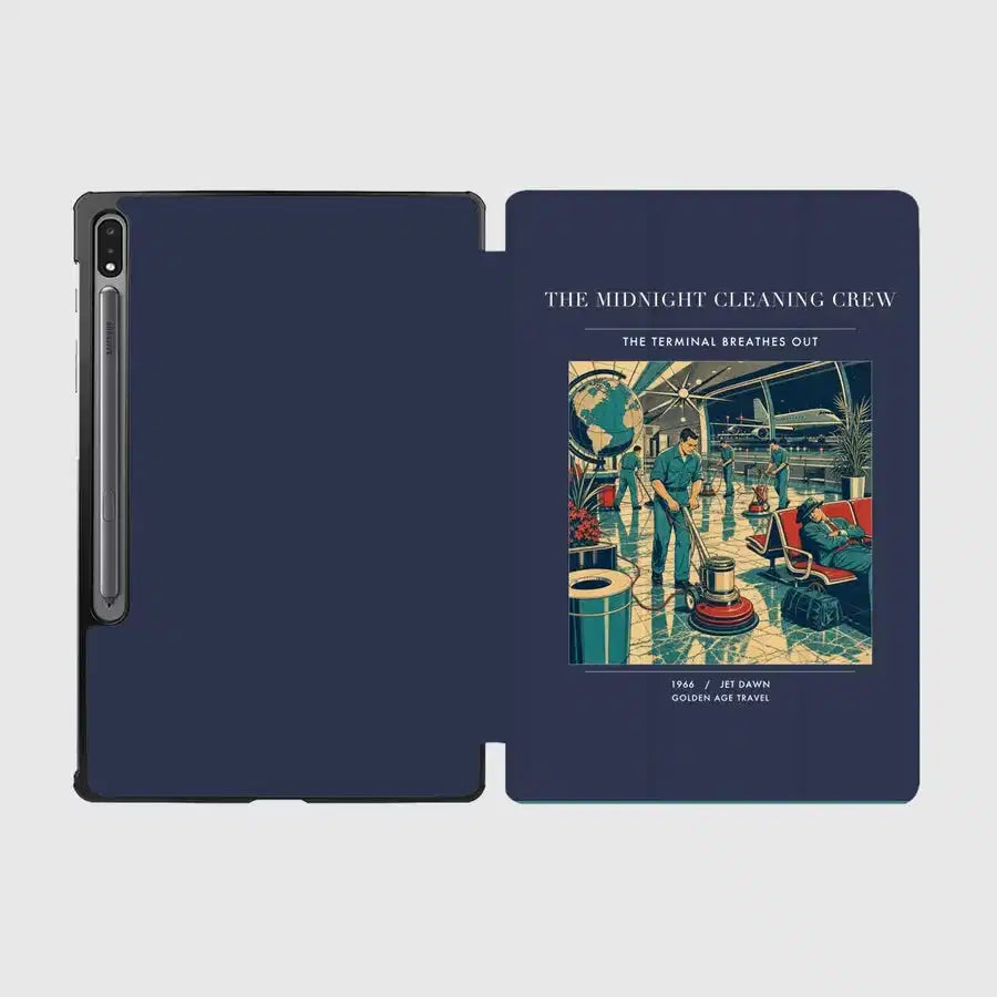VINTAGE G4378 - The Midnight Cleaning Crew - Designed iPad & Samsung Tablet Cases design on navyblue samsung