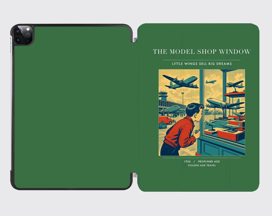 VINTAGE G4381 - The Model Shop Window - Designed iPad & Samsung Tablet Cases design on green ipad