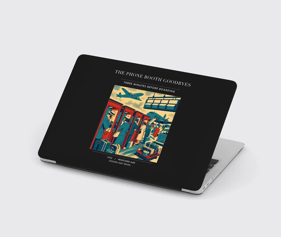 VINTAGE G4382 - The Phone Booth Goodbyes - Designed MacBook Cases design on black