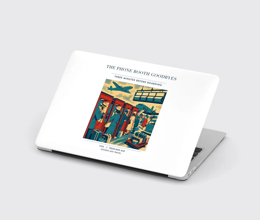 VINTAGE G4382 - The Phone Booth Goodbyes - Designed MacBook Cases design on white
