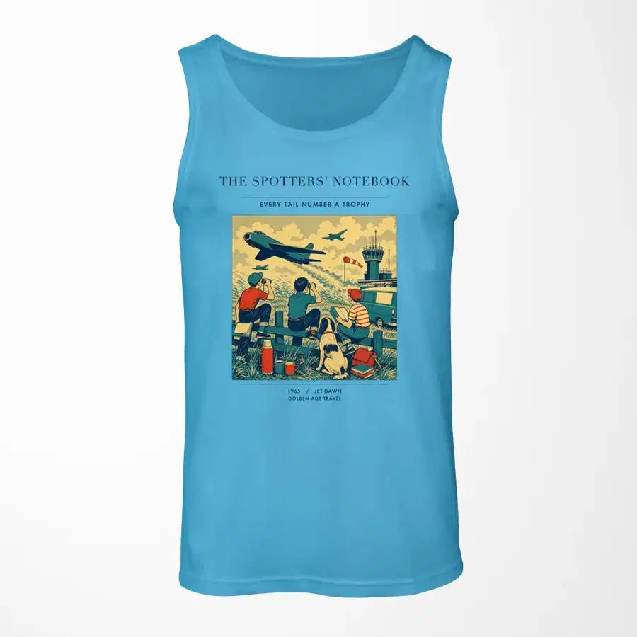 VINTAGE G4384 - The Spotters' Notebook - Designed Tank Tops design on skyblue