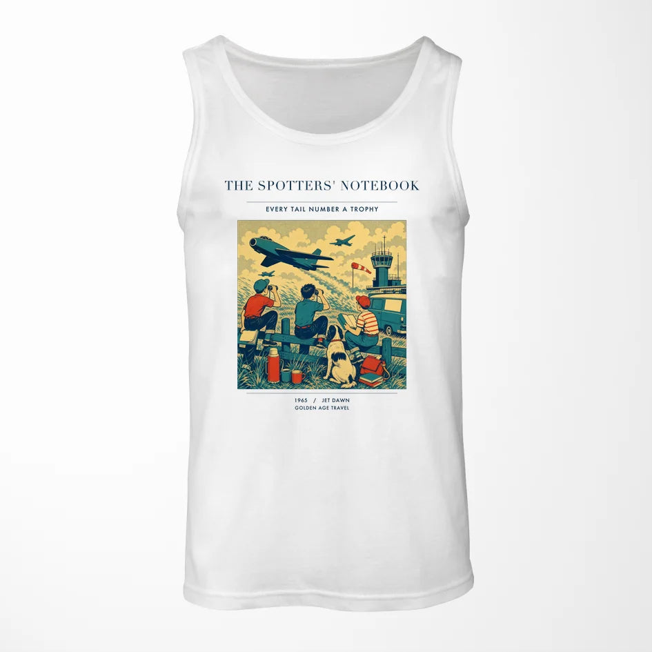 VINTAGE G4384 - The Spotters' Notebook - Designed Tank Tops design on white