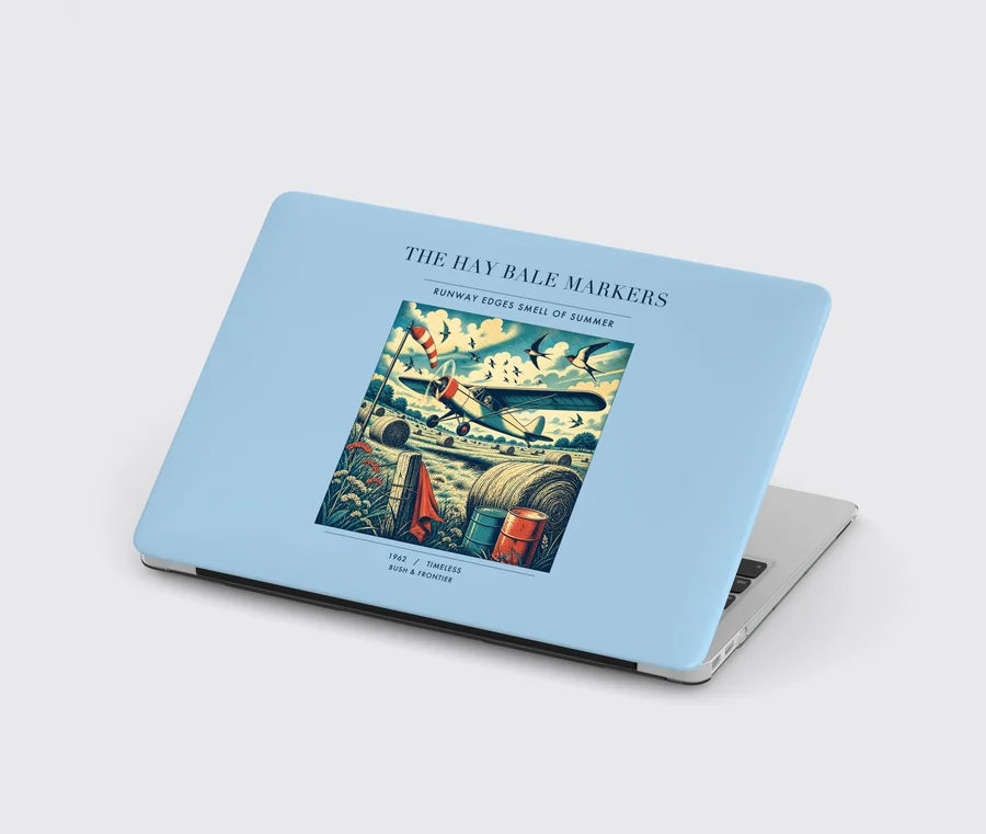 VINTAGE G4387 - The Hay Bale Markers - Designed MacBook Cases design on lightblue
