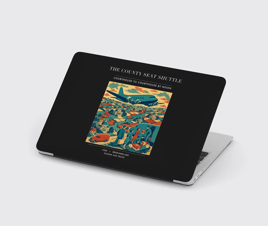 VINTAGE G4388 - The County Seat Shuttle - Designed MacBook Cases design on black