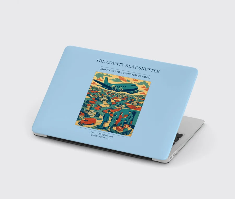 VINTAGE G4388 - The County Seat Shuttle - Designed MacBook Cases design on lightblue