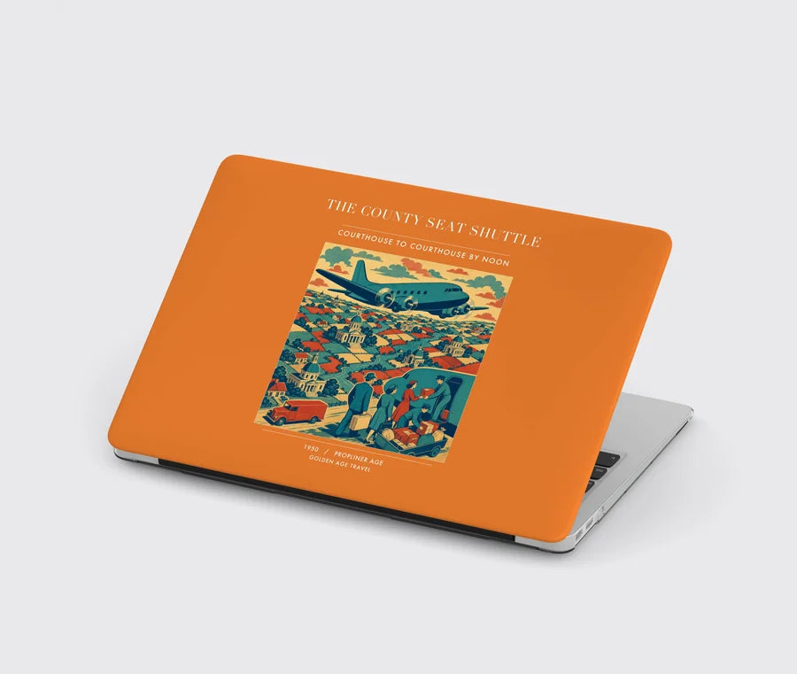 VINTAGE G4388 - The County Seat Shuttle - Designed MacBook Cases design on orange