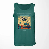Thumbnail for VINTAGE G4389 - The Threshing Day Flyover - Designed Tank Tops design on green